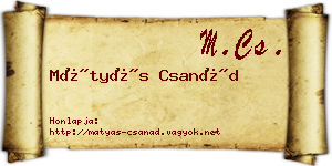 Mátyás Csanád névjegykártya